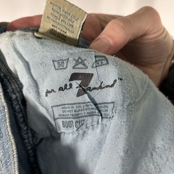 Seven for all Mankind Cut Off Shorts Women's 28 Medium Wash Denim Low Rise - Picture 7 of 8